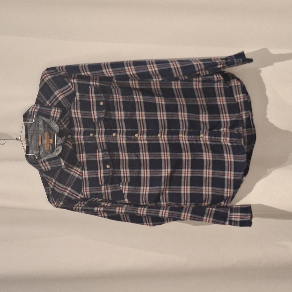 Jacks Girlfriend Bea Roll Tab Button Down Shirt S… - image 1